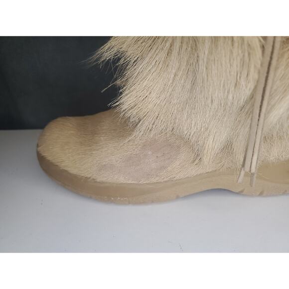Vintage Tecnica Goat Fur Boots Tan Brown, EU 38 US 7 Women's Made in Italy - Picture 9 of 11